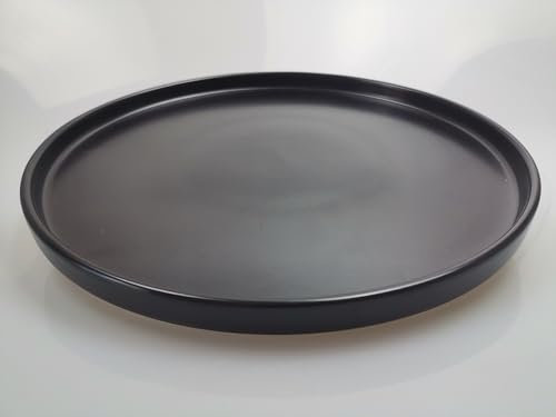 MIAMIO – Juego de platos llanos de cerámica para 4 personas/Vajilla de cerámica de 4 piezas, modernos de gres, aptos para lavavajillas y microondas – Colección Luxe (Negro, Plato pequeño (4x))