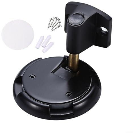 Emiif Bodentürstopper, verstellbare Höhe, 10–25 mm, ohne Bohren, Zinklegierung, Anti-Kollisions-Türstopper, Wandschutz für Zuhause, Büro (schwarz)