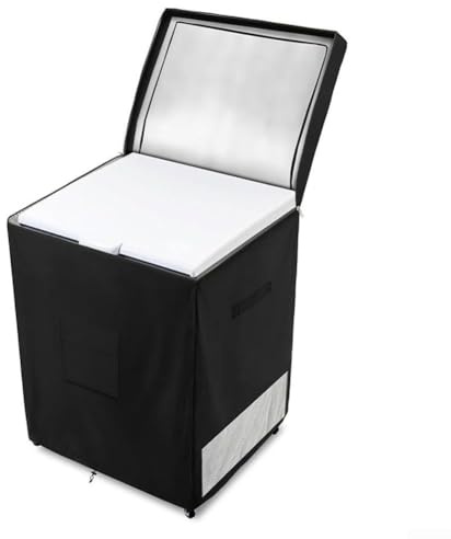 Fundas para congelador de pecho, funda protectora negra impermeable para congelador de pecho de 7.0 pies cúbicos con acceso superior a la cremallera, funda protectora negra impermeable (negro S)