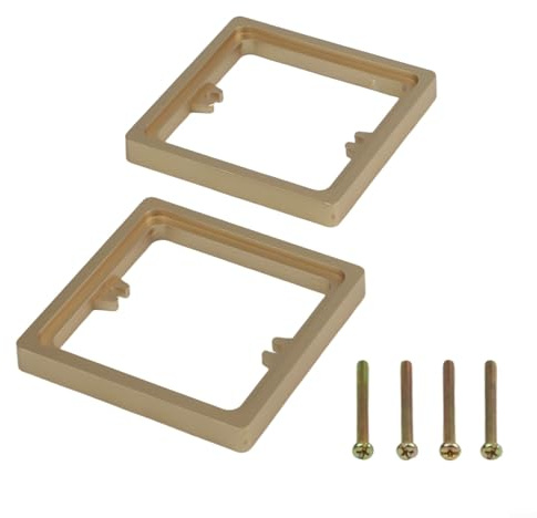 Eawfgtuw Square Spacer 10mm Single Socket Spacer 1 Gang Frame Plate with Screws, Light Switch Spacer,Electrical Box Adapter for Electrical Outlets Switches Deepening(Gold)