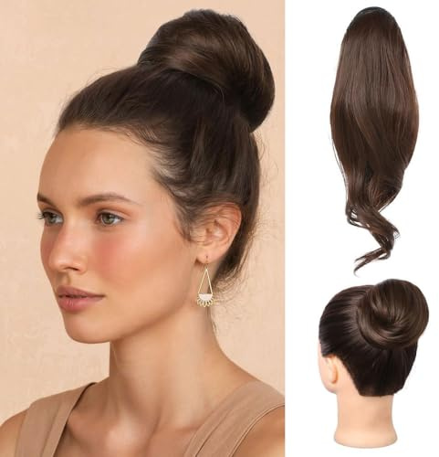 XFSRG Ponytail Extension Haarteil Mit Gummiband Haargummi Hochsteckfrisuren Dutt natürliches Kunsthaar für Damen
