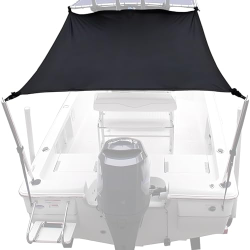 T-Top Boat Center Console Sunshade Extension - Marine Stern Awning Canopy Cover, Heavy-Duty 600D Oxford Cloth (Not Included Rods) (Size D)