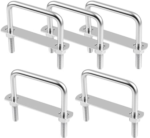 CHUENHEI 5 Pernos en U M10 Acero Inoxidable 80x150 mm con Tuercas y Arandelas para Fijación de Tuberías Construcción Automoción