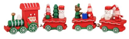 FACAIIO Weihnachtszug-Set aus Holz mit 3 Waggons für Urlaubsdekoration und Geschenkdisplay