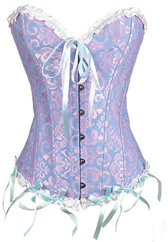 Genérico Corset Negro Mujer Sexy - Corset Medieval Mujer Halloween Disfraz Black Corpiños Pirata Steampunk Vintage Top Bustier Con Cordones Talla Grande Lingerie Cosplay