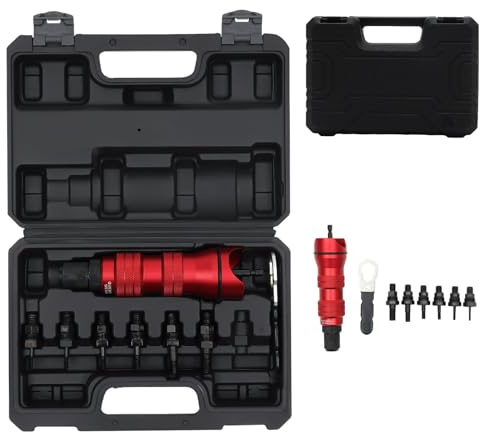 HeinaTond Rivet Nut Tool Kit Electric Rivet Gun Adapter M3-M10 Mandrels 600 RPM Cordless Rivet Nut Tool for Drill Threaded Rivet Gun with Carrying Case Brushless Electric Rivnut Gun