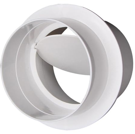 Clapet anti-retour rond en PVC, 100mm, amortisseur anti-retour, pour salle de bains, cuisine, conduit d'échappement, ventilateur, système de cvc blanc 100mm