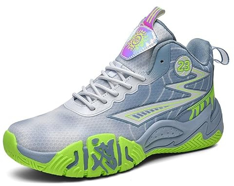 Unisex basketskor tonåringar löparskor andningsbara halkfria slitstarka bekväma sportskor Skor för promenader(White ash,43 EU)