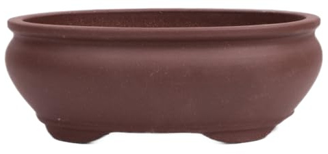 Bonsai - Schale oval 26 x 21 x 9.2 cm unglasiert braun 30138
