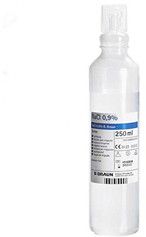 pharmapiu Physiologische Lösung, 250 ml, für Bewässerung und Arztkoffer, Erste-Hilfe-Koffer