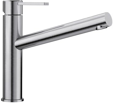 BLANCO AMBIS | Kitchen Mixer tap in Solid Stainless Steel | High-Pressure | Non-Return Valve | Ceramic Cartridge | Assured Water Quality & Water-Saving | [5.2x27.5x22.7 cm]