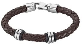 LOTUS STYLE Pulsera Hombre Acero Inoxidable 316L Brazalete de Diseño Sofisticado, Confortable y Resistente al Agua - Pulseras Hombre - Marrón 220.00 mm LS2093-2/2 - Ideal para Regalo