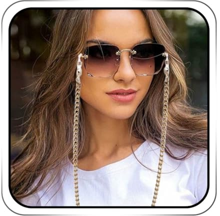 IYOU Modische Brillenkette aus Legierung, goldfarben, für Reisen, Sport, Straßenschuss, Brillenzubehör, Anti-Verlust-Brillenband für Damen und Mädchen