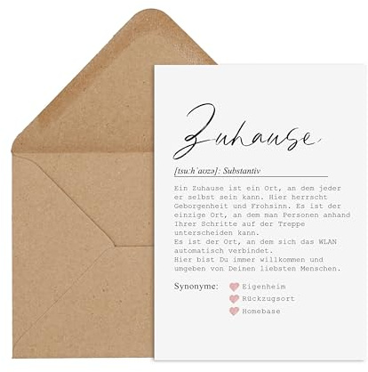 Nastami Postkarte DEFINITION inkl. Briefumschlag (Zuhause)