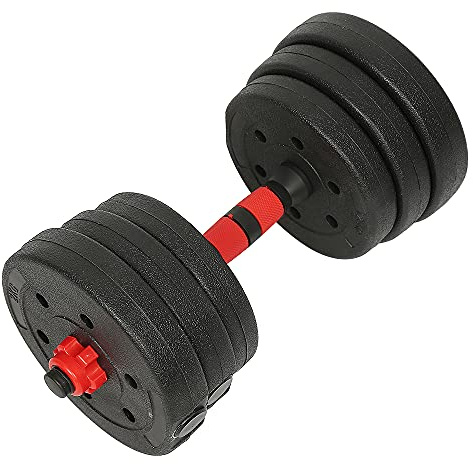 2 in 1 Hanteln Set Lang und Kurzhantel 20KG - Kurzhantel & Langhantel mit Extra Langes Verbindungsstück 40cm - Home Fitness Hantel-Langhantelset