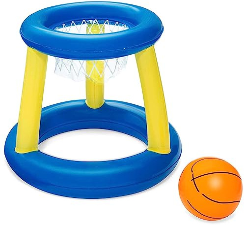 Acan Bestway Panier de basket-ball gonflable avec Balle pour piscine, jeu de basket flottant, sports aquatiques, famille, amis, diamètre 61 cm