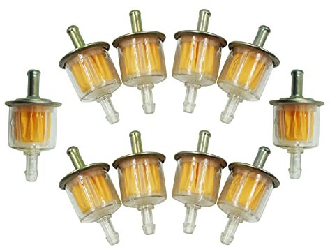 Motorrad Kraftstofffilter,Asudaro10pcs Motorrad-Benzinfilter Universal Inline-Rohr Kraftstoff Benzinfilter für Motorrad Roller Generator Rasenmäher Auto,61mm x 26 mm,gelb
