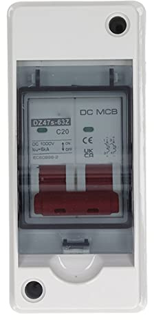 2P DC Leitungsschutzschalter, 1000V 20A IP65 Wasserdichter Trennschalter Leistungsschalter für Solar-PV-Anlage