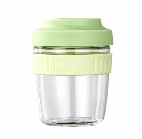 Bainuote Müslibecher 480ml Auslaufsicher To-Go mit Löffel für Joghurt, Overnight Oats, Salat, Obst, Milch, Porridge - Grün