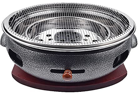 Umiup BBQ Barbeque Griglia per Barbecue, BBQ, Griglia A Carbone Multifunzionale Senza Fumo, Fornello per Carne Barbecue in Ghisa, Casa/Commerciale/Ristorante (Colore : K)