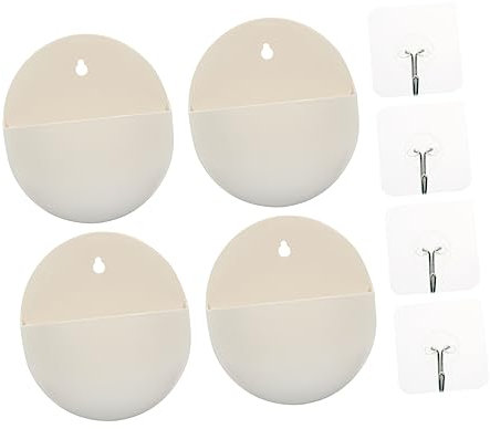 VANZACK 4 Stück Hydrokultur Wandbehang Blumentopf Drinnen Dekorative Wandvase Wand Kleiderständer Zaun Blumenständer Fallrohr Pflanzer Gartenblumeneimer Anlage Die Faulen Weiß Plastik Fein