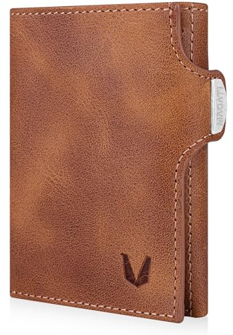 MAGATI Slim Wallet il Santo – Elegantes Kartenetui aus echtem Leder – 7 Kartenfächer und RFID-Schutz – Geldbeutel mit Scheinfach bis 200€ und Münzfach, kompakt und praktisch für den Alltag