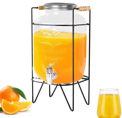 Distributore di bevande, contenitore per bevande da 4 l, per feste, dispenser di acqua per limonata con rubinetto, caraffa ermetica per cocktail e vino per picnic