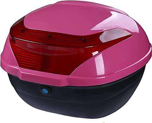 UNbit Motorrad-/E-Bike-Reise-Topcase, Kofferraum-Heckklappe mit weicher Rückenlehne und Montagematerial, Aufbewahrungskoffer mit Schloss(Color:Pink)