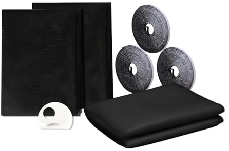 3 unidades de mosquiteras para ventanas, rejas para ventanas, protección contra insectos, cortables, sin necesidad de taladrar, autoadhesivas, 1,3 m x 1,5 m, montaje fácil, recortar, incluye
