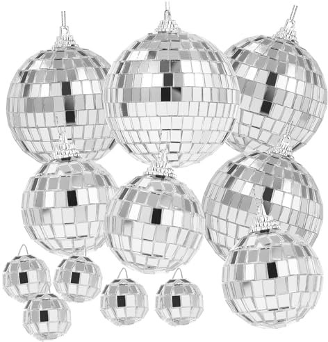 12 Pezzi Palle da Discoteca, Specchio Palle da Discoteca, Palla a Specchio da Appendere, Disco Mirror Ball,Per la Decorazione Dell'albero Di Natale, sfondo di Nozze, Decorazione Della Casa