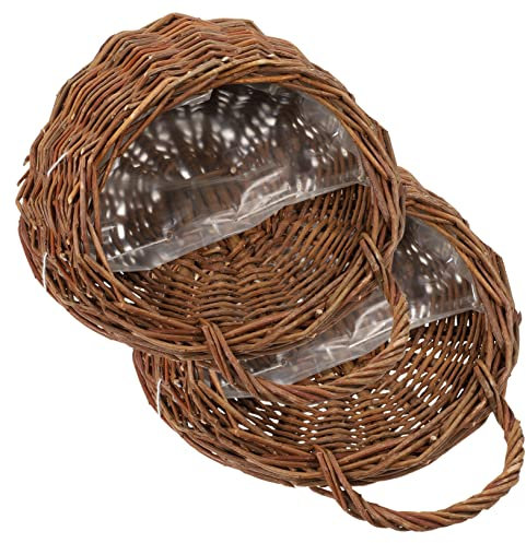 Gogogmee Hängender Blumenkorb Rattan Gewebt Wandkorb Dekorativer Organizer