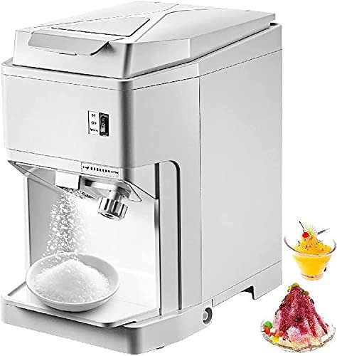XNYXLPP Tritaghiaccio Elettrico tritato, rasatura finezza Regolabile da 460 W, Ghiaccio Ruvido e fine, 265 libbre all'ora, Design Completamente Aperto
