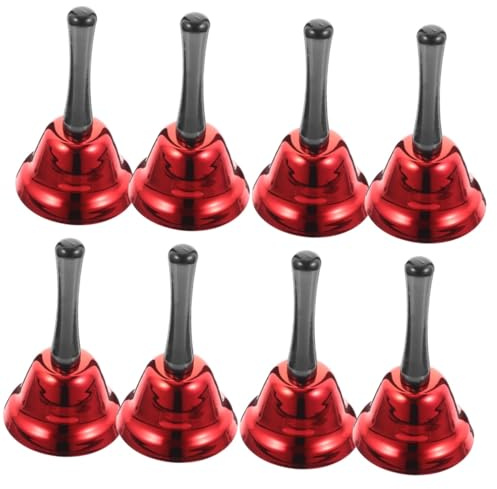 SEWACC 8stücke Weihnachtsglocken Metall Rote Handglocke Für Festliche Anlässe Für Restaurants Partys Weihnachtsdeko