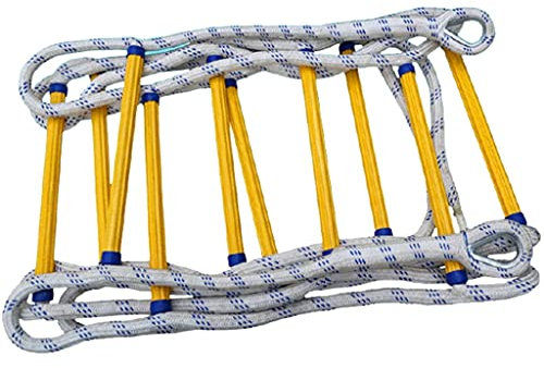 PNAJFUEL Strickleiter,Sicherheitsleiter Notfall Feuer Flucht Leiter Verschleißfeste Polyester Strickleiter Für Feuer Übungen/Yellow/20M/65.6Ft