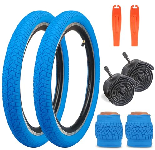 WEEROCK Neumático de bicicleta de 20 pulgadas, paquete de 2 neumáticos de repuesto plegables de 20 x 2.125 pulgadas con tubos interiores de 20 pulgadas para bicicletas infantiles de 20 pulgadas, MTB,