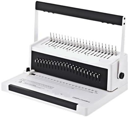 JOXLOVER Bindemaschine, Binder, A4 Papierdrahtbindemaschine C200PRO Gummiringbindemaschine Clip Textbuch Kamm-Typ Vollbohrstanzmaschine für Briefpapier im Format A4, A5