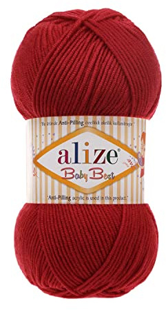 100g Strickgarn ALIZE Baby Best uni Babywolle Wolle Antipilling, freie Farbwahl