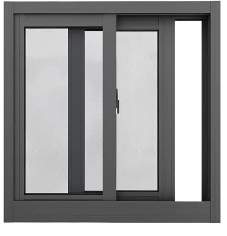 Fenêtre coulissante de sous-sol encastrée avec ventilation verrouillable en verre trempé et écran double vitrage pour poulaillers/salle de bain 115 x 45 cm