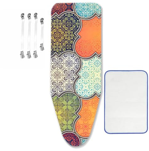 ZJBKX Bügelbrettbezug, XXL, Universal größe Bügeltischbezug, Extra Lage, 160 x 60 cm, Schöner Ersatz mit 4 Bügeltischspanner