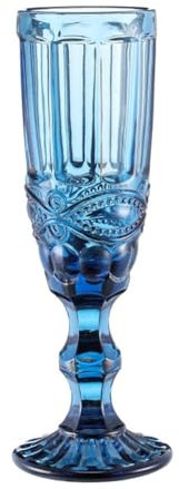 OLDMFZP Verres à Champagne en Relief de Couleur Vintage en céramique, Coupe à jus créative, Verre à vin, Diamant, Parfait for Les Mariages, Bleu