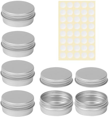 Lot de 6 boîtes en aluminium, pour échantillons, cosmétiques, crèmes, baumes à lèvres, petites boîtes avec couvercle, pour crème, lotion, masques, cosmétiques et nail art (6 pièces de 15 ml)