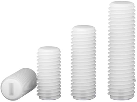 Generisch 5~100 Stück Nylon-Schlitz-Madenschraube M3 M4 M5 M6 M8 M10 M12, weiß isolierter Kunststoff, metrisch, Flachkopf, kopfloser Set-Bolzen(40mm,M10-10pcs)