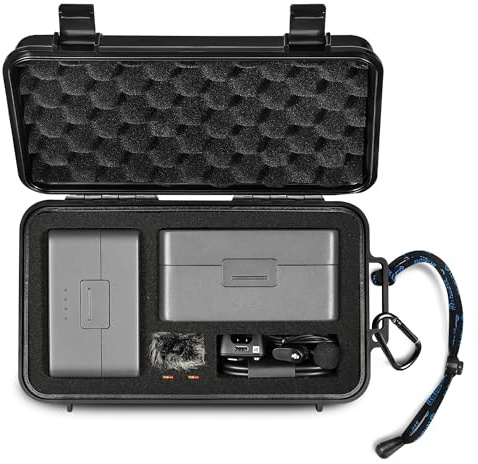 Lekufee Reseskyddande Vattentåligt Hårdfodral för DJI Mic 3,Mic Mini 2,Mic 2, Mic Mini, Laddningsfodral, Sändare, Mottagare, Lavalier Mic och andra Tillbehör (Endast Fodral och Väska)