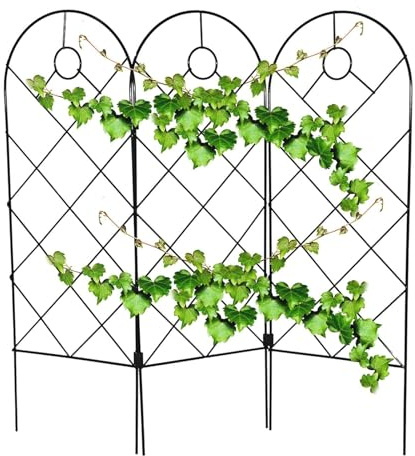 Spalier für den Garten – Pflanzenständer in Töpfen mit Metallüberzug | Vertikale Struktur für den Anbau vertikal, elegante Gartendekoration, starker Rahmenhalter für , , Wein