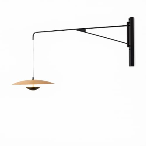 Aplique de pared GINNET AIR 12W - Brazo articulado de aluminio Negro Mate - Estilo industrial retro - Luz de pared cálida 3000K. Lámpara de pared para bares, restaurantes, salón, dormitorio