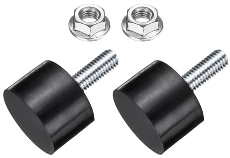 QUARKZMAN 2 Stück Gummipuffer M8*23, Gummifuß 30 * 20mm Mit Schraube Naturgummi Verzinkter Stahl Antivibrationspuffer für Luftkompressoren Pumpen Motoren Industriemaschinen