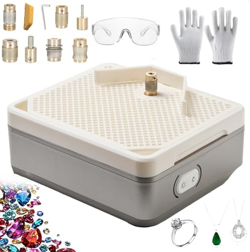 Smerigliatrice da banco per vetro colorato, utensile per molatura del vetro a 4200 giri/min con 7 punte diamantate e deflettore, per vetro colorato, mosaici, ceramiche e progetti fai-da-te