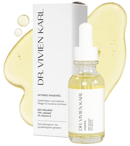 Intimes Rasieröl | Intimrasur Frauen | Body Oil zur sanften Rasur | Hautöl | Dr. VIVIEN KARL | Gegen Irritationen | Sanfte Alternative zu Rasiergel Damen | Für empfindliche Haut | Intimpflege Damen