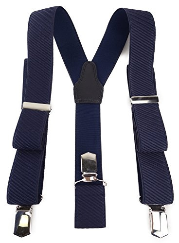 TigerTie Unisex Hosenträger in Y-Form mit 3 extra starken Clips - gestreift gemustert - hochwertige Verarbeitung - Breite 35 mm