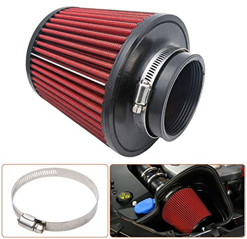 Auto-Luftfilter - Baceyong Roter Universal-Hochleistungs-Luftfilter für 76-mm-Ansaugluft-Kit